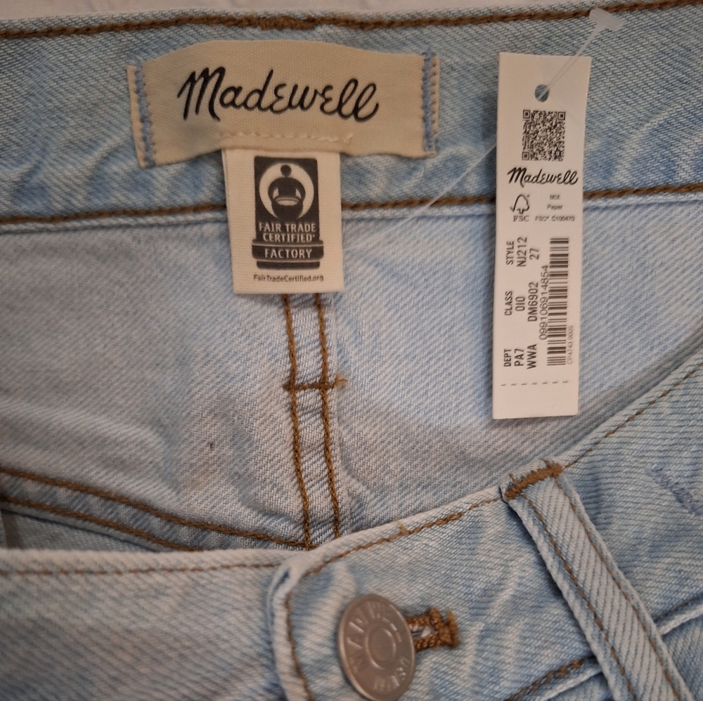 NWT MADEWELL Women's Light Blue Straight Leg Jeans - Picture 6 of 10